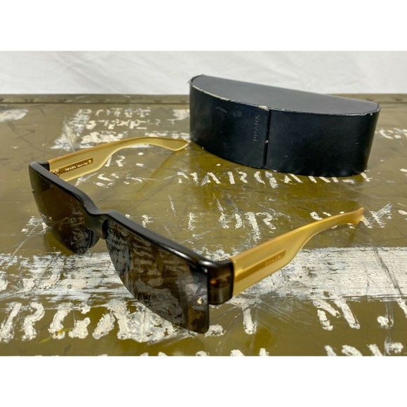 Y2K PRADA Gradient Unisex Sunglasses Black Tan Made in Italy SPR09B 60 5AZ-3N1 - Picture 11 of 13